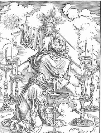 圣约翰基督和七个烛台的异象 St John`s Vision of Christ and the Seven Candlesticks (1497 – 1498)，阿尔布雷希特·丢勒