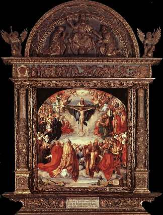 圣三位一体的崇拜（兰道尔祭坛） The Adoration of the Holy Trinity (Landauer Altar) (1511)，阿尔布雷希特·丢勒