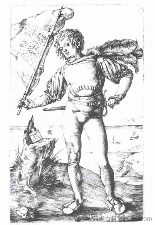 旗帜摇摆者 The banner swinger (c.1500)，阿尔布雷希特·丢勒