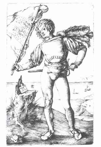 旗帜摇摆者 The banner swinger (c.1500)，阿尔布雷希特·丢勒