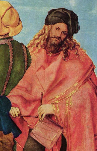 贾巴赫祭坛画（细节，假定的自画像） The Jabach Altarpiece (detail, Supposed Self Portrait) (1504)，阿尔布雷希特·丢勒