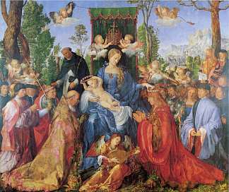 玫瑰经节 Feast of the Rosary (1506)，阿尔布雷希特·丢勒