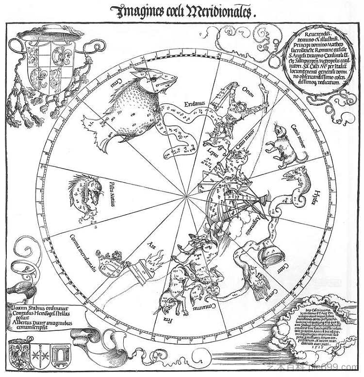 天球的南半球 The Southern Hemisphere of the Celestial Globe (1515)，阿尔布雷希特·丢勒