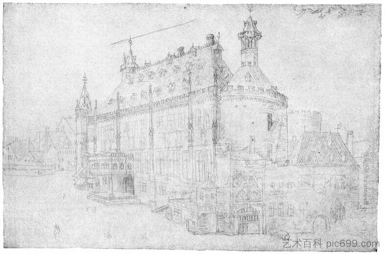 亚琛市政厅 The town hall in Aachen (1520)，阿尔布雷希特·丢勒