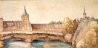纽伦堡哈勒图莱因干船坞 Dry dock at Hallertürlein, Nuremberg (1496)，阿尔布雷希特·丢勒