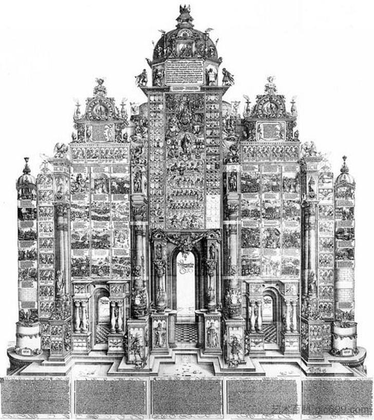 凯旋门 Triumphal Arch (1514 - 1526)，阿尔布雷希特·丢勒