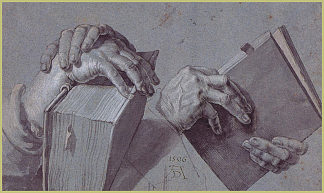 两只手拿着一本书 Two Hands Holding A Pair Of Books (1506)，阿尔布雷希特·丢勒