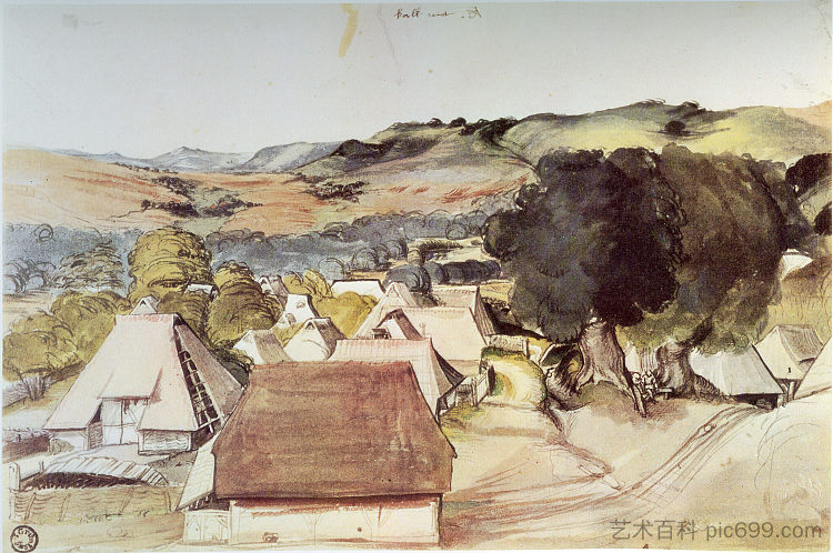 卡尔奇罗伊特的景色 View of Kalchreut (c.1511)，阿尔布雷希特·丢勒