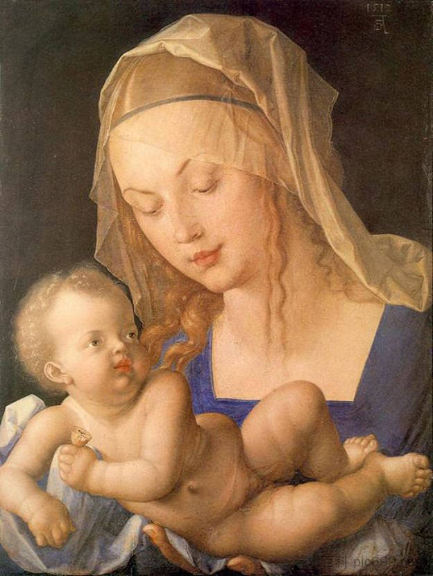 处女和孩子抱着吃了一半的梨 Virgin and child holding a half eaten pear (1512)，阿尔布雷希特·丢勒