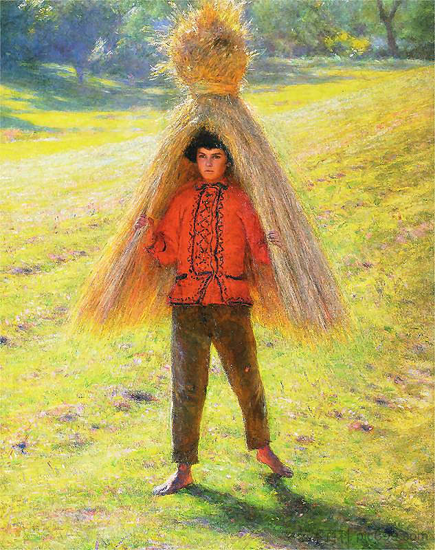 扛着一捆的男孩 Boy Carrying a Sheaf (1895),亚历山大·吉里姆斯基