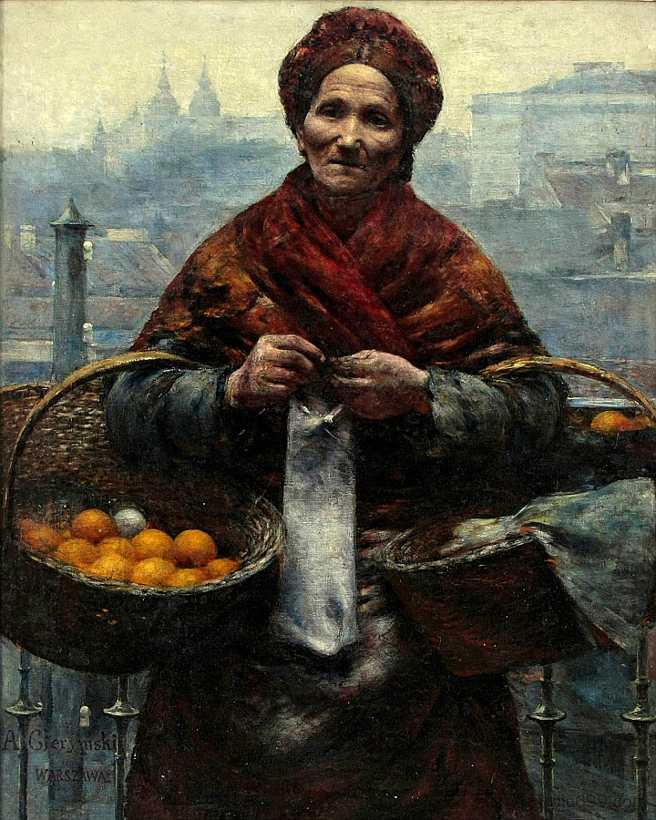 卖橘子的犹太妇女 Jewish woman selling oranges (1881)，亚历山大·吉里姆斯基