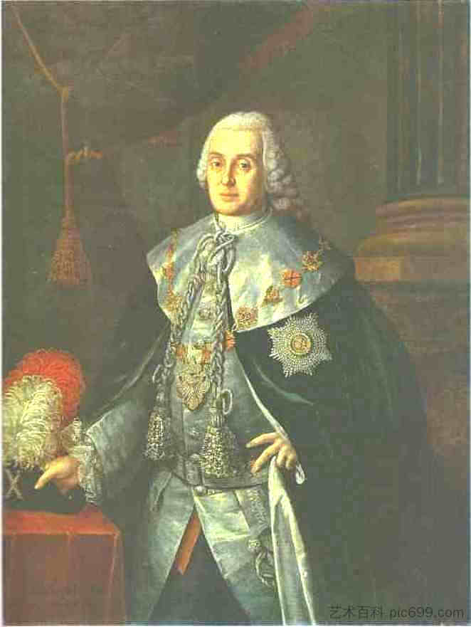 总司令威廉·W·弗莫伯爵的肖像 Portrait of General in Chief, Count William W.Fermor (1765)，阿列克西·安特波夫