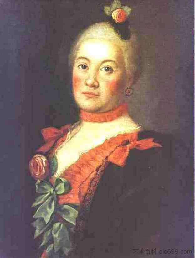 T.A.特鲁贝茨卡娅公主的肖像 Portrait of Princess T.A.Trubetzkaya (1761)，阿列克西·安特波夫