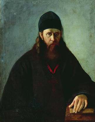 牧师P.V.乌丁采夫的肖像 Portrait of a Priest P.V. Udintsev，阿列克谢·科尔祖欣