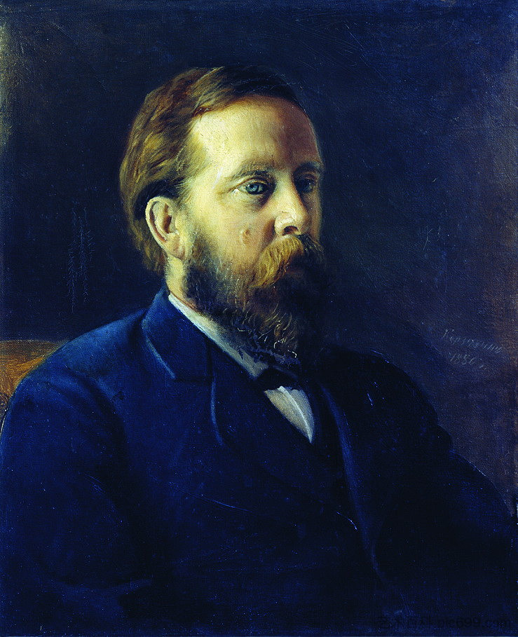 A.V.维舍斯拉夫采夫的肖像 Portrait of the A.V. Vysheslavtsev (1880)，阿列克谢·科尔祖欣