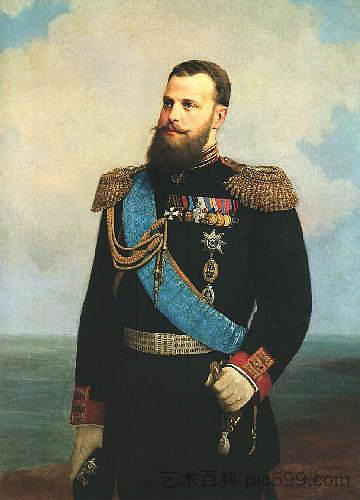 阿列克谢·亚历山德罗维奇大公的肖像 Portrait of Grand Duke Alexei Alexandrovich (1889)，阿列克谢·科尔祖欣