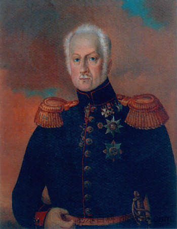 V.A.格林卡将军的肖像 Portrait of General V.A. Glinka (1855)，阿列克谢·科尔祖欣