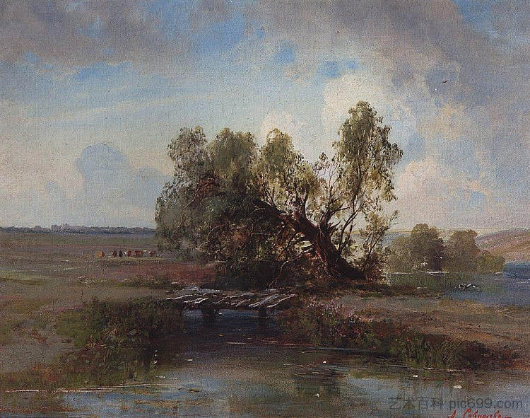 暴风雨过后 After the storm (c.1870),阿列克谢·孔德拉季耶维奇·萨伏拉索夫