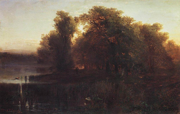 傍晚景观 Evening Landscape (1861)，阿列克谢·孔德拉季耶维奇·萨伏拉索夫