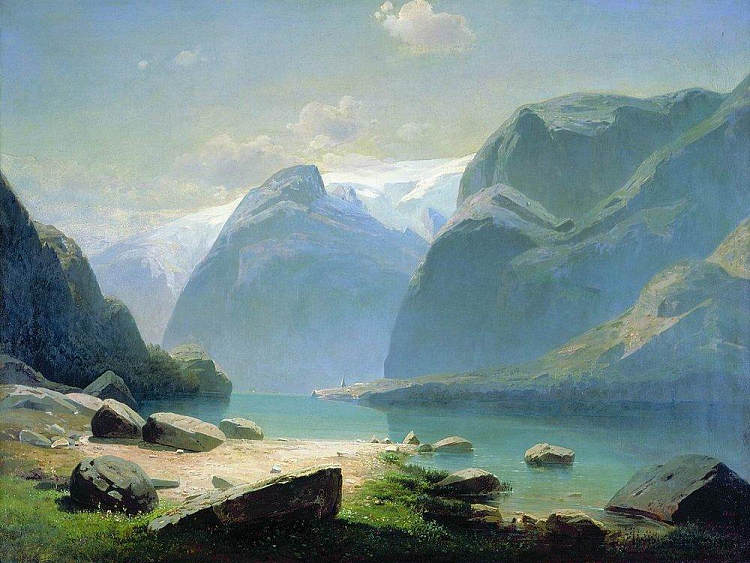 瑞士山区的湖泊 Lake in the Swiss mountains (1866),阿列克谢·孔德拉季耶维奇·萨伏拉索夫