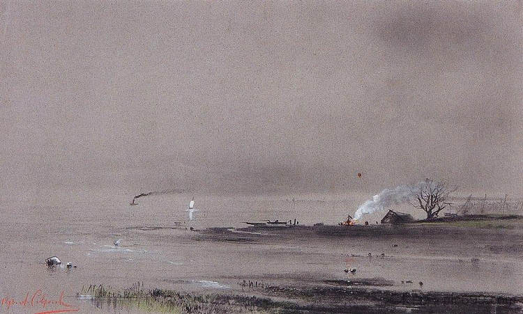 伏尔加河上的斯帕斯基死水 Spassky backwater on the Volga (1893),阿列克谢·孔德拉季耶维奇·萨伏拉索夫