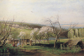 春天， 乡村景观 Spring, Village View (1867)，阿列克谢·孔德拉季耶维奇·萨伏拉索夫