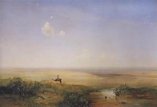 草原上的白天 Daytime in the Steppes (1852)，阿列克谢·孔德拉季耶维奇·萨伏拉索夫