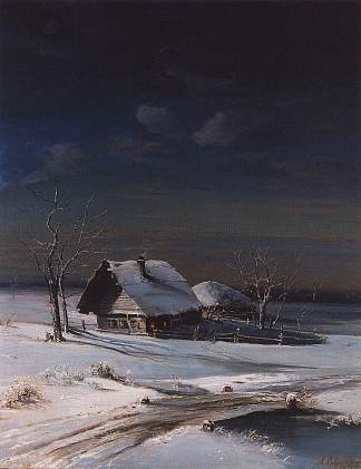 冬季景观 Winter Landscape (1871)，阿列克谢·孔德拉季耶维奇·萨伏拉索夫