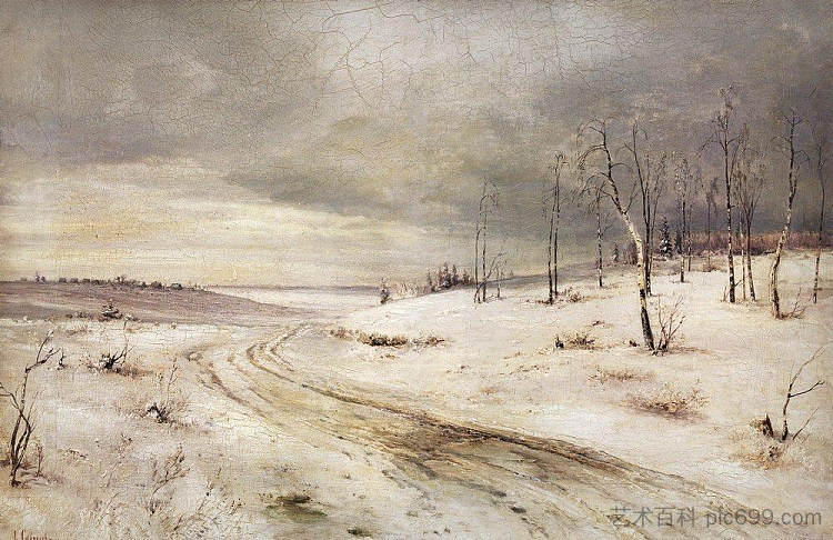 冬季路 Winter road (c.1870),阿列克谢·孔德拉季耶维奇·萨伏拉索夫