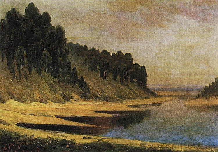 莫斯科河树木繁茂的河岸 Wooded banks of the Moskva River (1859),阿列克谢·孔德拉季耶维奇·萨伏拉索夫