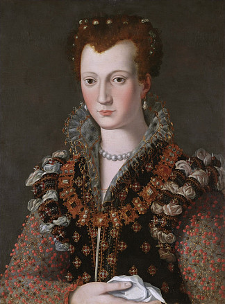 科西莫一世·德·美第奇的第二任妻子卡米拉·马泰利的肖像（原名托莱多的埃莉诺，第一任妻子） Portrait of Camilla Martelli, the Second Wife of Cosimo I De’ Medici (Formerly Identified as Eleanor of Toledo, the First Wife)，亚历山德罗·阿洛里