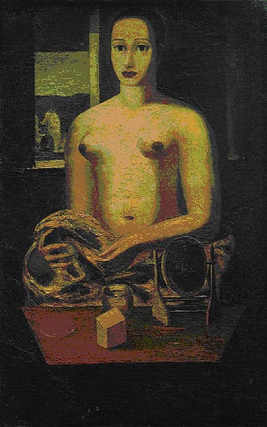 在镜子前 In front of the mirror (1928)，亚历山大·巴宗贝克·梅利基恩
