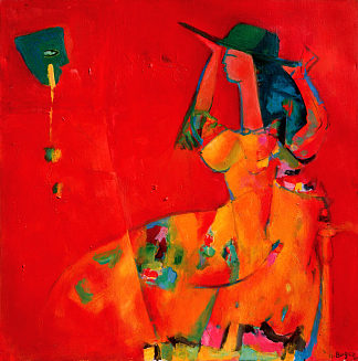 红色背景上的女人 Woman on Red Background (1987)，亚历山大·博根