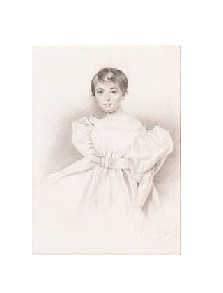 一个女孩的肖像 Portrait of a girl (1835)，亚历山大·克拉罗