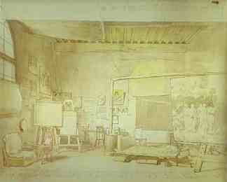 罗马艺术家工作室。 Artist’s Workshop in Rome. (c.1830; Russian Federation                     )，亚历山大·伊万诺夫