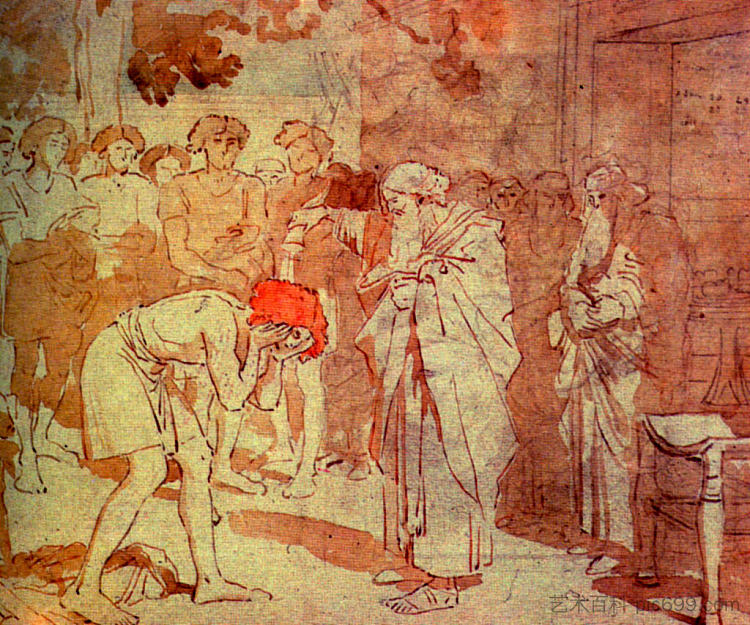 撒母耳将大卫膏抹到王国 Samuel anoints David to the kingdom，亚历山大·伊万诺夫