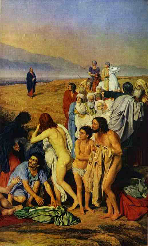 基督向人们显现(局部) The Appearance of Christ to the People (detail) (c.1845; Russian Federation ),亚历山大·伊万诺夫