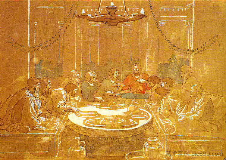 最后的晚餐 The Last Supper (1824; Russian Federation  )，亚历山大·伊万诺夫