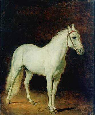 翰。研究。 White horse. Study. (1820; Russian Federation  )，亚历山大·伊万诺夫