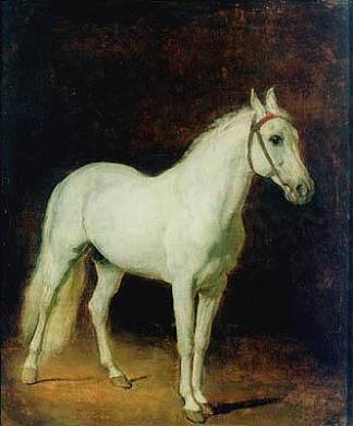 翰。研究。 White horse. Study. (1820; Russian Federation                     )，亚历山大·伊万诺夫
