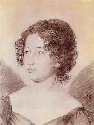 一个女人的肖像 Portrait of a Woman (1814)，亚力山大奥洛夫斯基