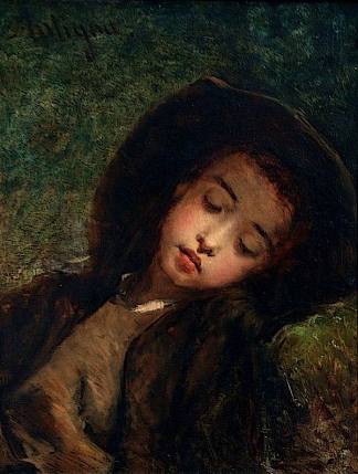 年轻的布列塔尼睡着了 Young Breton Asleep (1857)，亚历山大·安提尼亚