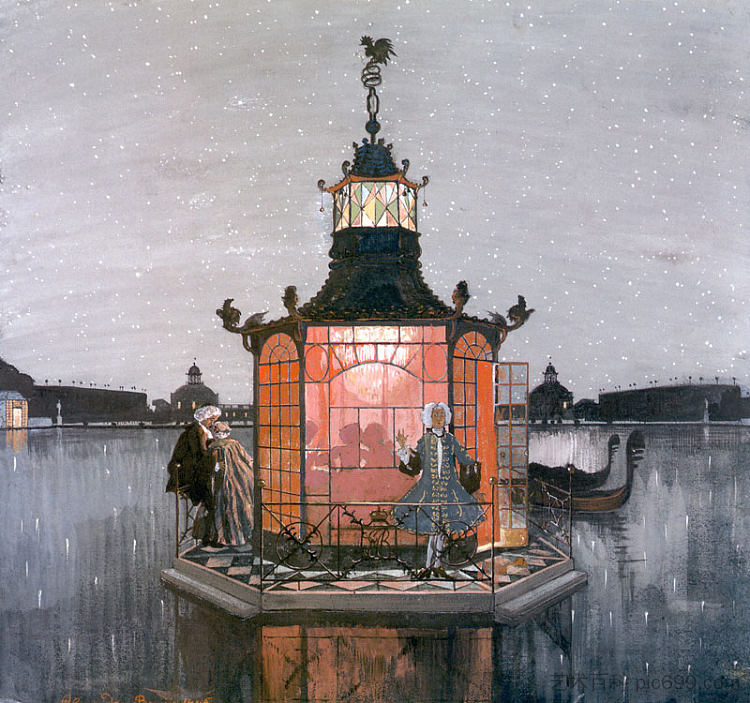 中国馆。嫉妒 Chinese Pavilion. Jealous (1906)，亚历山大·班耐瓦