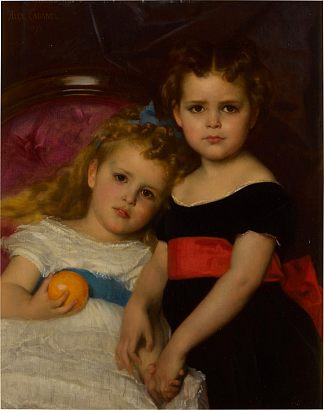 两姐妹的门廊 Portait of two sisters (1871)，亚历山大·卡巴内尔