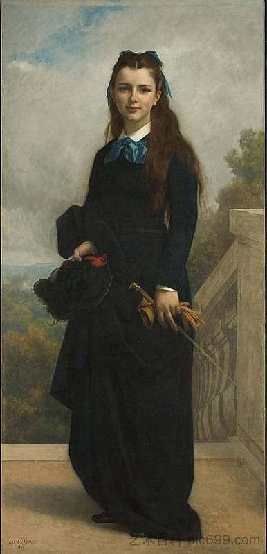 韦尔斯利受托人科妮莉亚·莱曼·沃伦小姐的肖像 Portrait of Miss Cornelia Lyman Warren Trustee of Wellesley (1871)，亚历山大·卡巴内尔