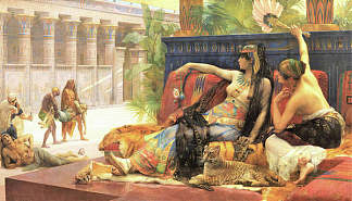 克利奥帕特拉在被判处死刑的人身上测试毒药 Cleopatra Testing Poisons on Those Condemned to Death (1887)，亚历山大·卡巴内尔