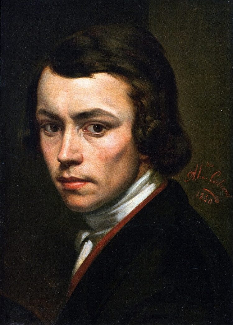 自画像（17岁） Self Portrait (aged 17) (1840)，亚历山大·卡巴内尔