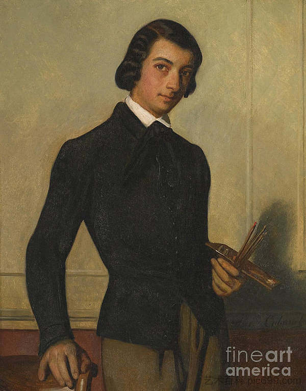 一位年轻艺术家的肖像 Portrait of a Young Artist (1842)，亚历山大·卡巴内尔