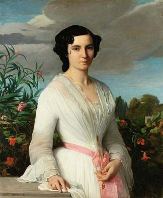 路易丝·马雷斯小姐的肖像 Portrait of Mademoiselle Louise Mares (1851)，亚历山大·卡巴内尔