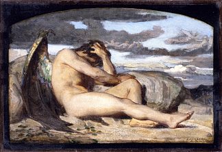 研究“堕落天使” Study for ‘Fallen Angel’ (c.1846; France                     )，亚历山大·卡巴内尔